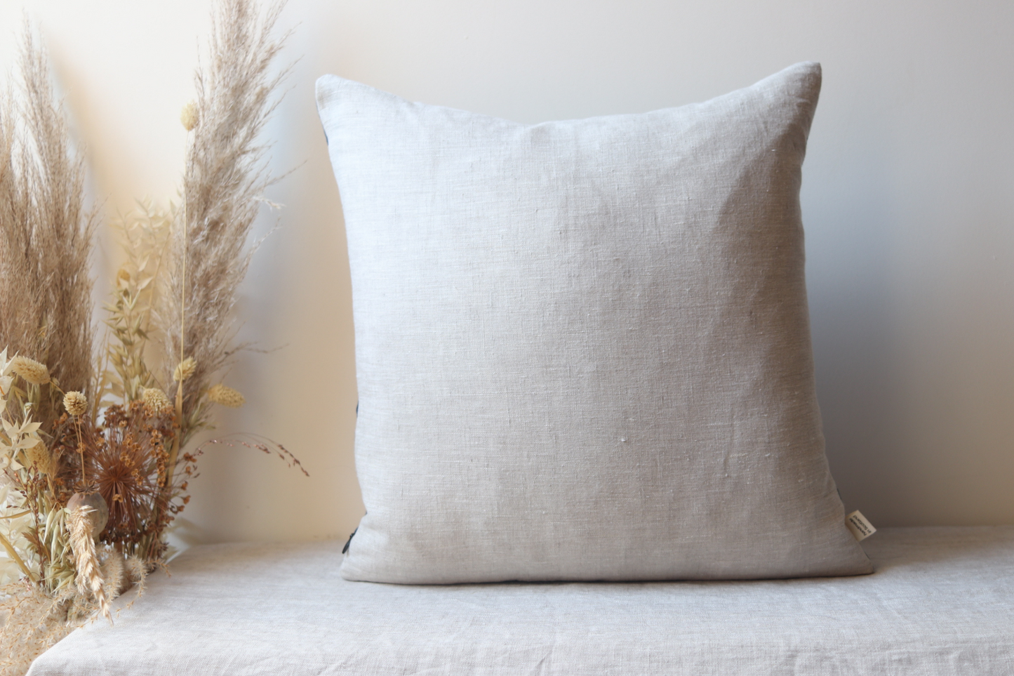 Basking shark back of cushion neutral linen