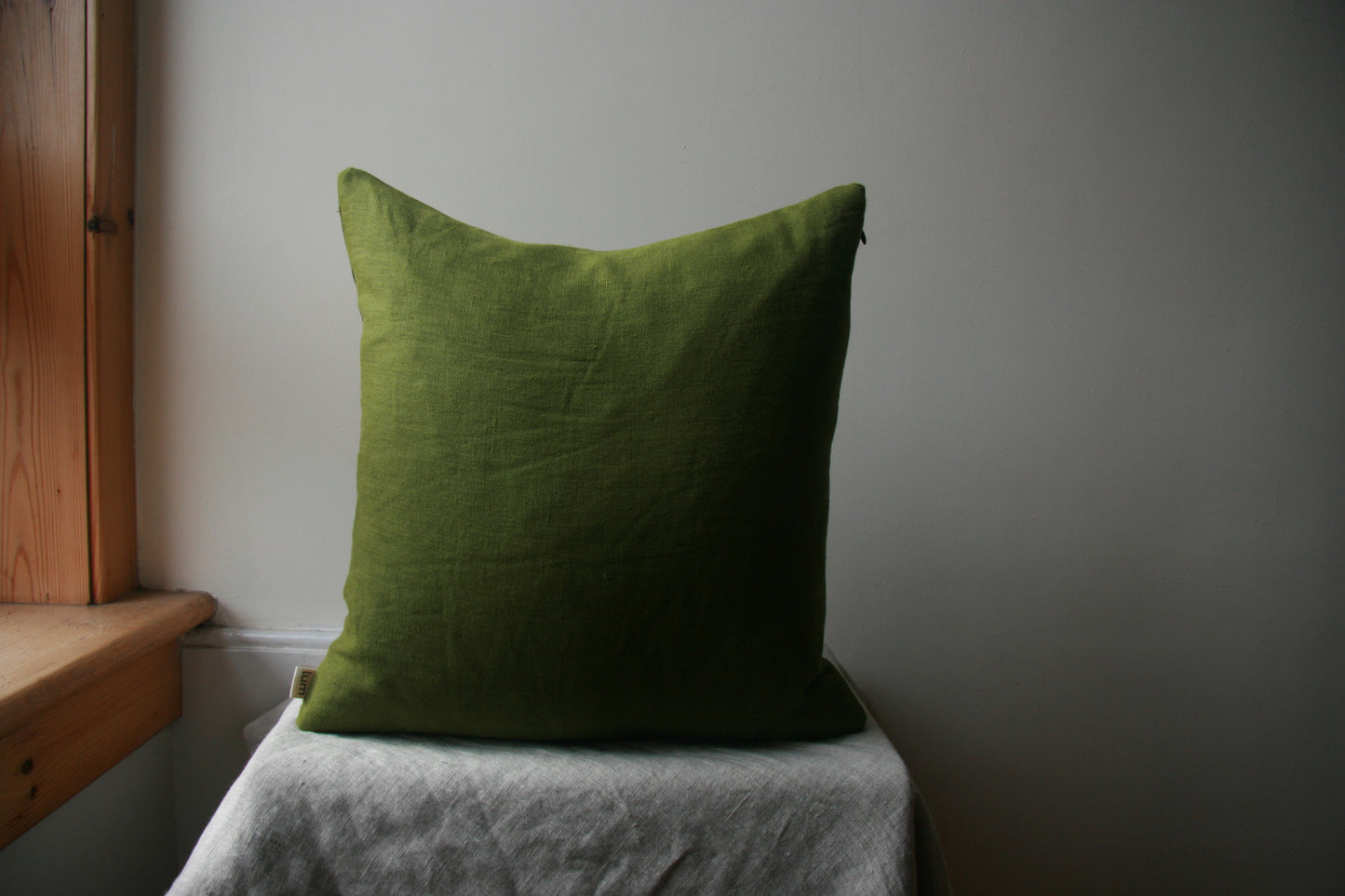 Solid colour green cushion