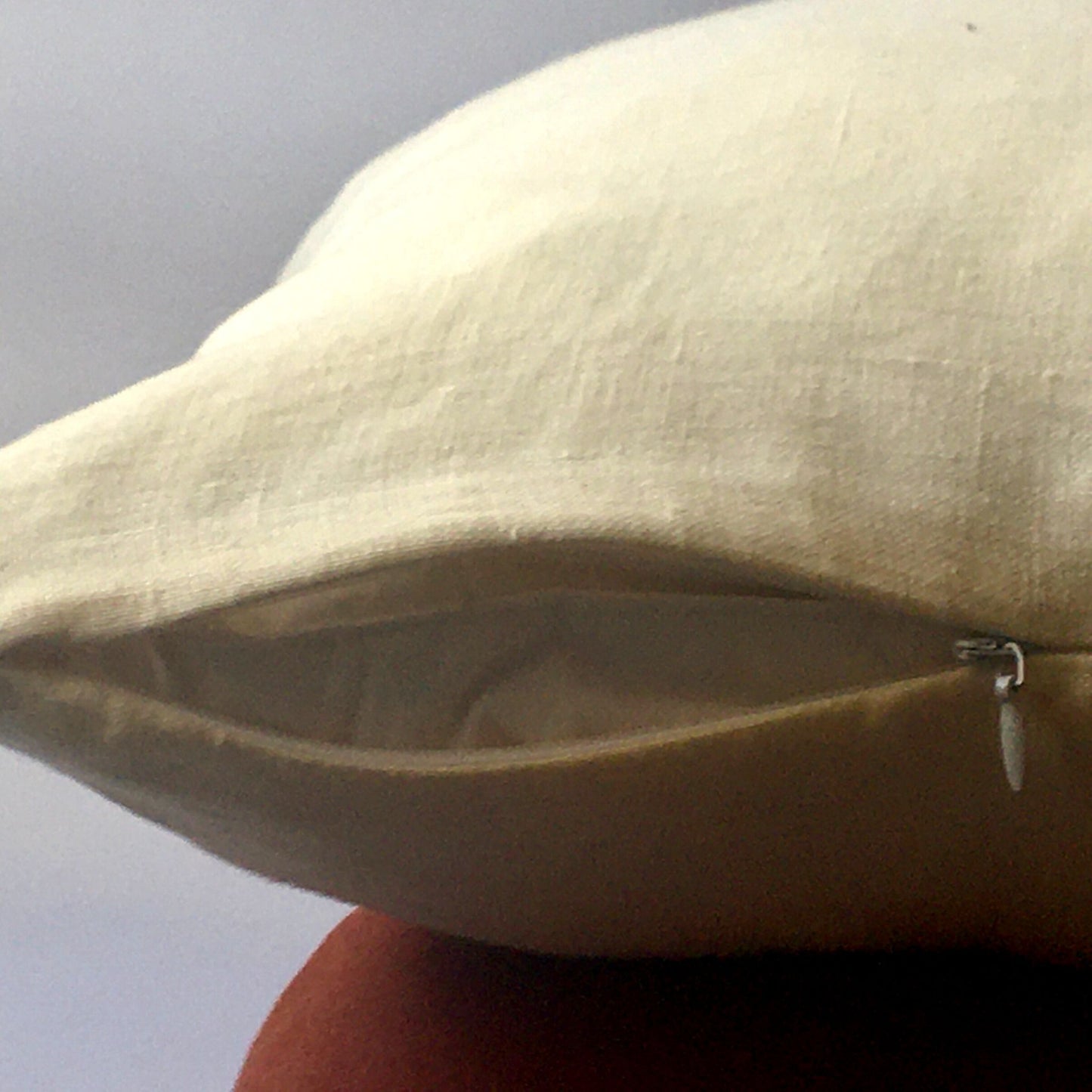 Red squirrel cushion zip closure open