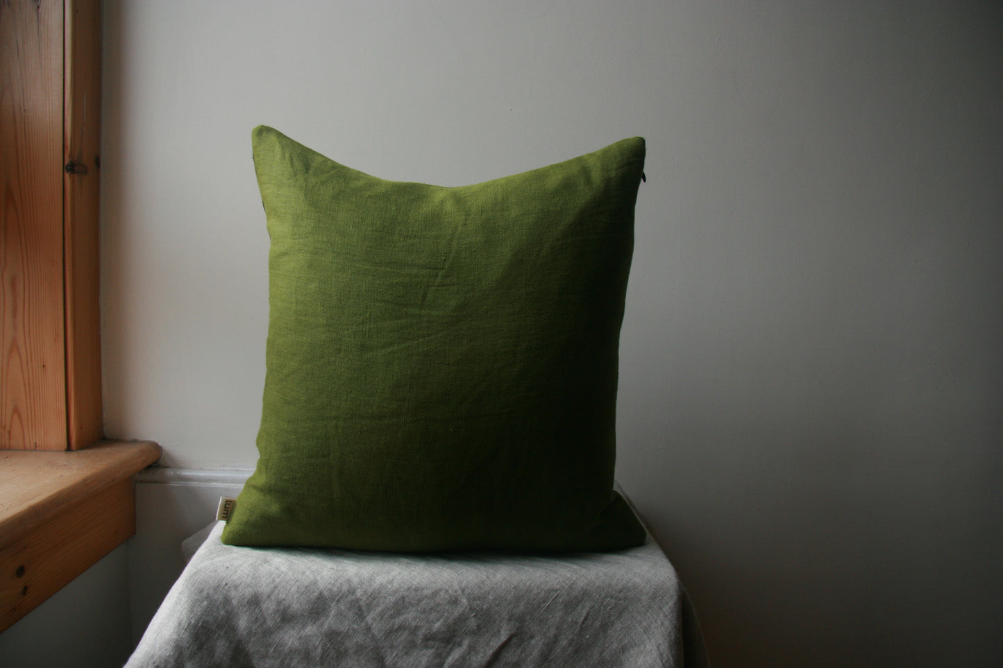 Solid colour green cushion 